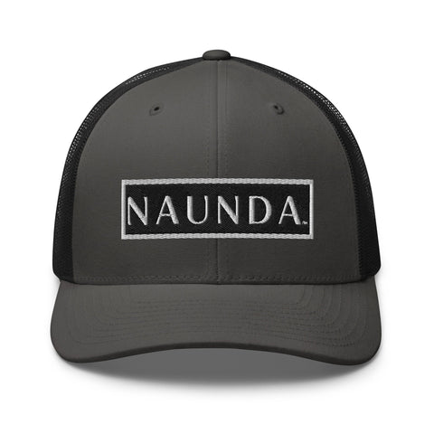 Naunda Word Patch Retro Trucker Cap (White) - Kima Kreates