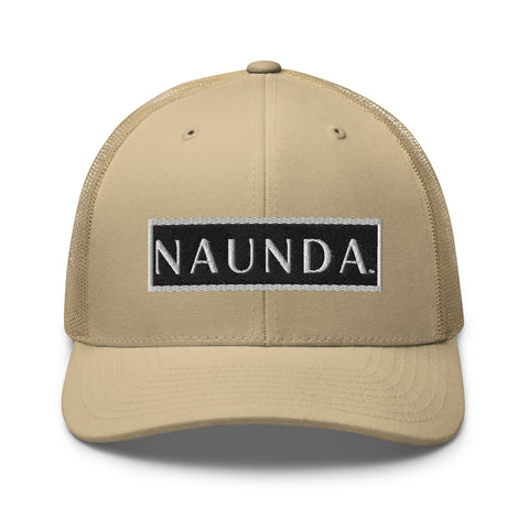 Naunda Word Patch Retro Trucker Cap (White) - Kima Kreates