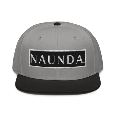 Naunda Word Patch Snapback Hat (White) - Kima Kreates
