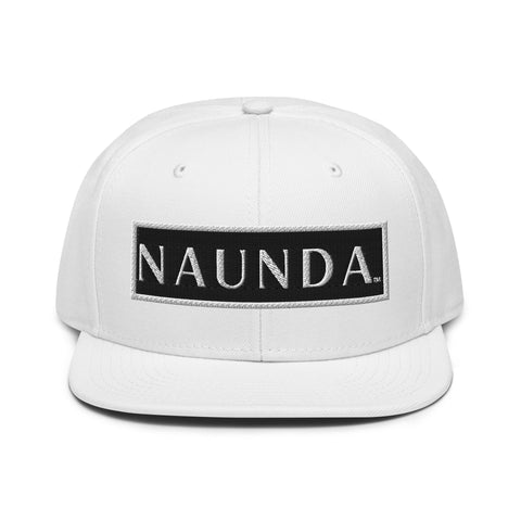 Naunda Word Patch Snapback Hat (White) - Kima Kreates