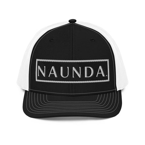 Naunda Word Patch Snapback Trucker Cap (White) - Kima Kreates