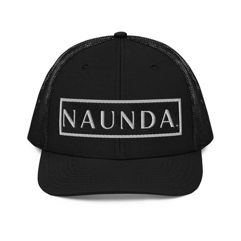 Naunda Word Patch Snapback Trucker Cap (White) - Kima Kreates