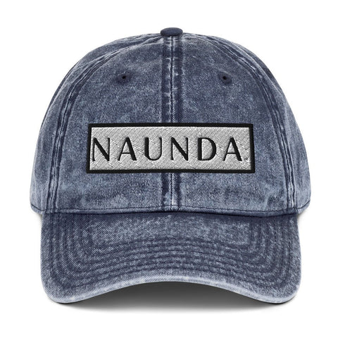 Naunda Word Patch Vintage Cotton Twill Cap (Black) - Kima Kreates