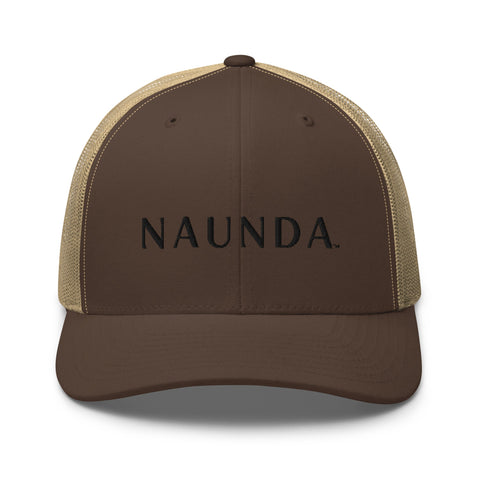 Naunda Word Retro Trucker Cap (Black) - Kima Kreates