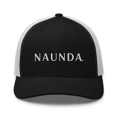 Naunda Word Retro Trucker Cap (White) - Kima Kreates