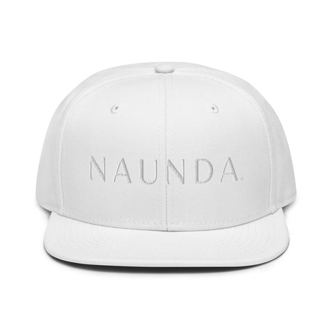 Naunda Word Snapback Hat (White) - Kima Kreates