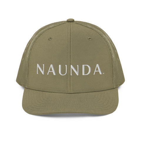 Naunda Word Snapback Trucker Cap (WHITE) - Kima Kreates