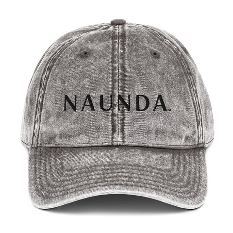 Naunda Word Vintage Cotton Twill Cap (Black) - Kima Kreates