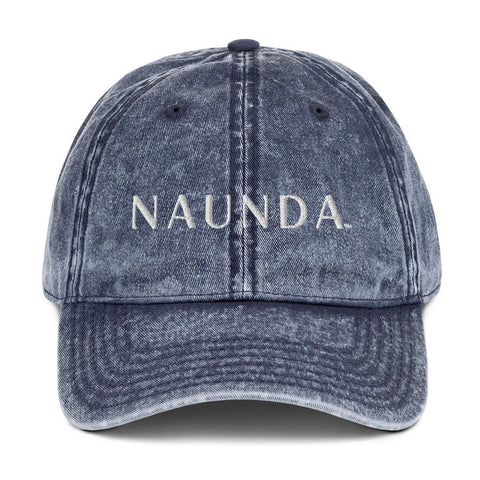 Naunda Word Vintage Cotton Twill Cap (White) - Kima Kreates