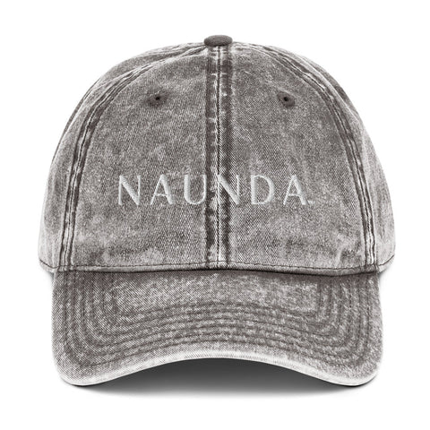 Naunda Word Vintage Cotton Twill Cap (White) - Kima Kreates