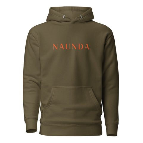 Naunda Word with Orange Logo Premium Unisex Hoodie - Kima Kreates