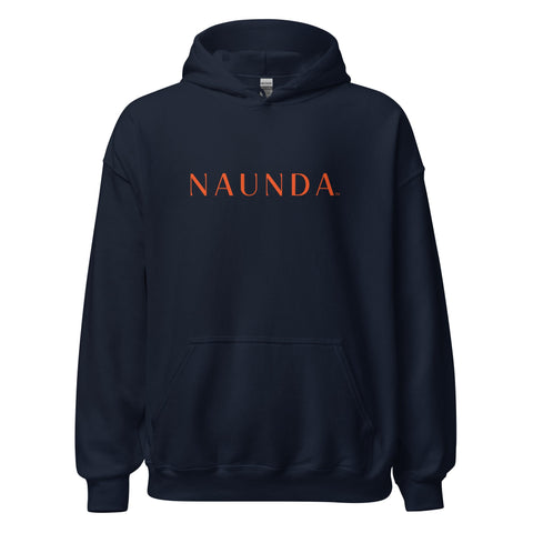 Naunda Word with Orange Logo Unisex Hoodie - Kima Kreates