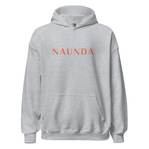 Naunda Word with Orange Logo Unisex Hoodie - Kima Kreates