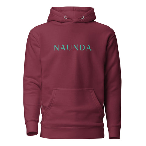 Naunda Word with Turquoise Logo Premium Unisex Hoodie - Kima Kreates