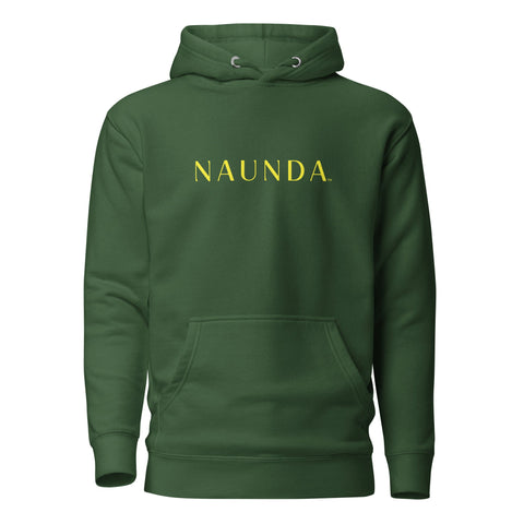 Naunda Word with Yellow Logo Premium Unisex Hoodie - Kima Kreates