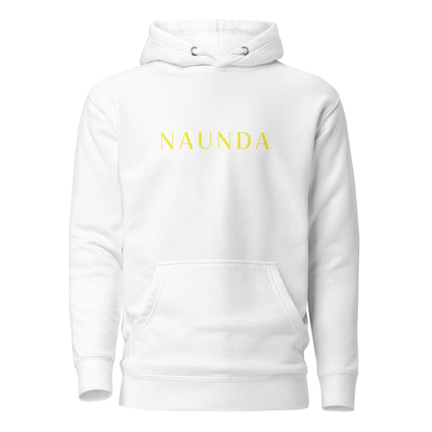 Naunda Word with Yellow Logo Premium Unisex Hoodie - Kima Kreates