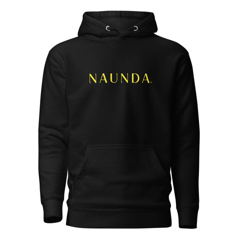 Naunda Word with Yellow Logo Premium Unisex Hoodie - Kima Kreates