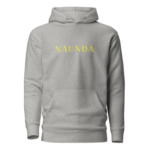 Naunda Word with Yellow Logo Premium Unisex Hoodie - Kima Kreates
