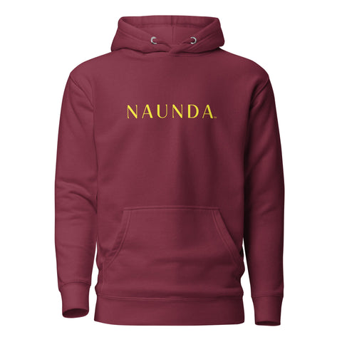 Naunda Word with Yellow Logo Premium Unisex Hoodie - Kima Kreates