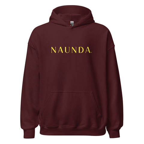 Naunda Word with Yellow Logo Unisex Hoodie - Kima Kreates