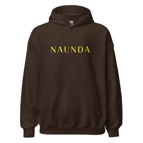 Naunda Word with Yellow Logo Unisex Hoodie - Kima Kreates