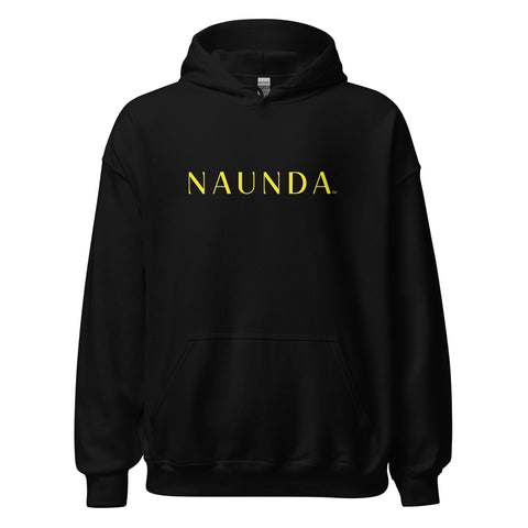 Naunda Word with Yellow Logo Unisex Hoodie - Kima Kreates