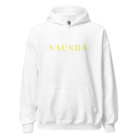 Naunda Word with Yellow Logo Unisex Hoodie - Kima Kreates