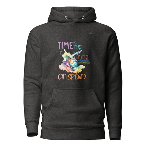 TIME with Turquoise Logo Premium Unisex Hoodie - Kima Kreates