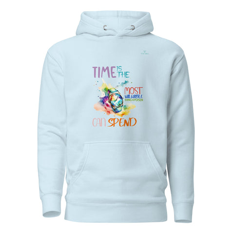 TIME with Turquoise Logo Premium Unisex Hoodie - Kima Kreates