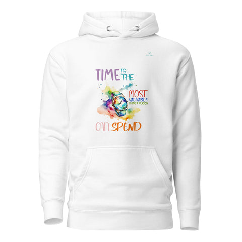 TIME with Turquoise Logo Premium Unisex Hoodie - Kima Kreates