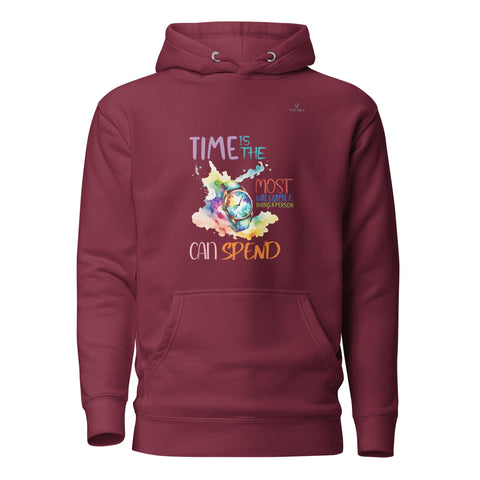 TIME with Turquoise Logo Premium Unisex Hoodie - Kima Kreates