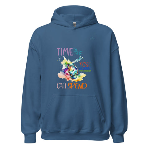 TIME with Turquoise Logo Unisex Hoodie - Kima Kreates