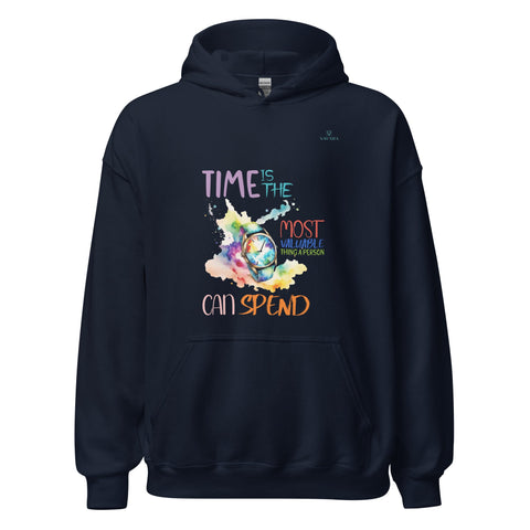 TIME with Turquoise Logo Unisex Hoodie - Kima Kreates