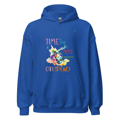 TIME with Turquoise Logo Unisex Hoodie - Kima Kreates