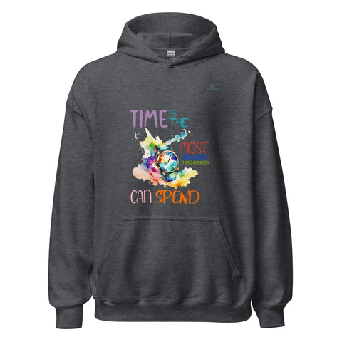 TIME with Turquoise Logo Unisex Hoodie - Kima Kreates