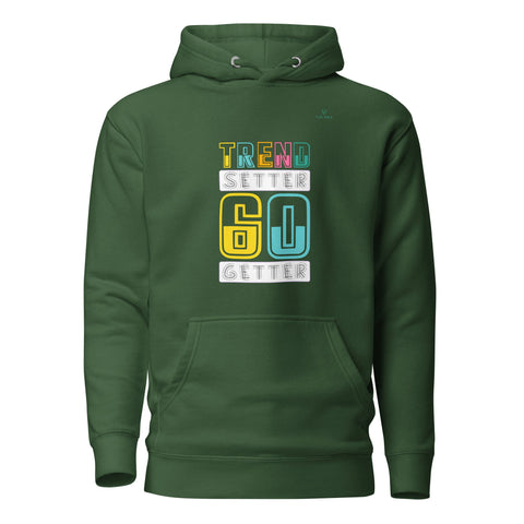 TRENDSETTER GO GETTER with Turquoise Logo Premium Unisex Hoodie - Kima Kreates