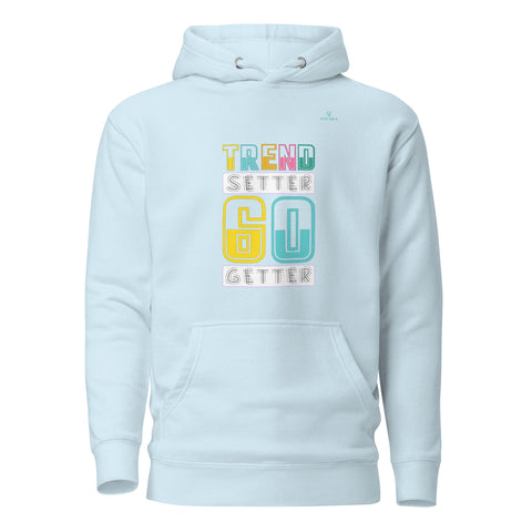 TRENDSETTER GO GETTER with Turquoise Logo Premium Unisex Hoodie - Kima Kreates