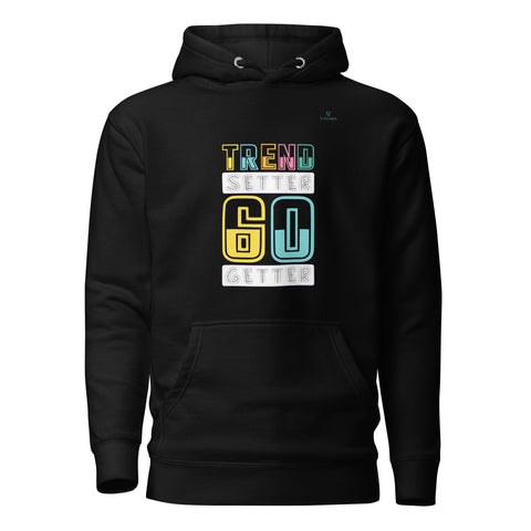 TRENDSETTER GO GETTER with Turquoise Logo Premium Unisex Hoodie - Kima Kreates
