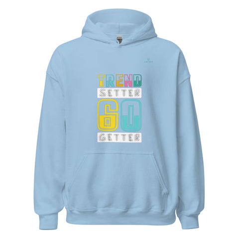 TRENDSETTER GO GETTER with Turquoise Logo Unisex Hoodie - Kima Kreates