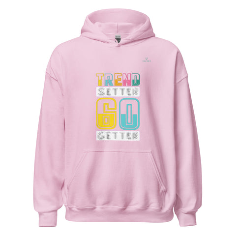 TRENDSETTER GO GETTER with Turquoise Logo Unisex Hoodie - Kima Kreates