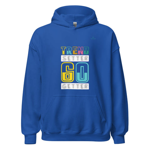 TRENDSETTER GO GETTER with Turquoise Logo Unisex Hoodie - Kima Kreates