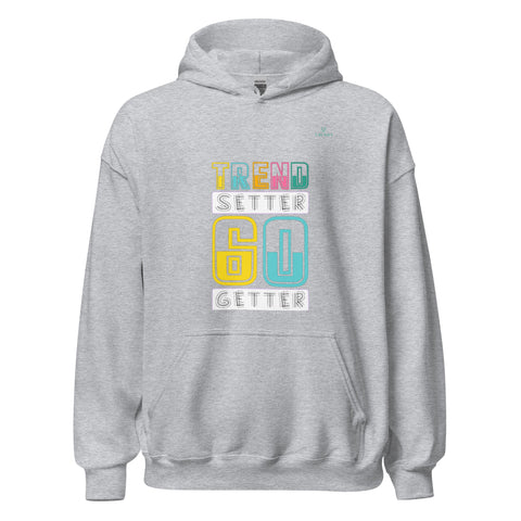 TRENDSETTER GO GETTER with Turquoise Logo Unisex Hoodie - Kima Kreates