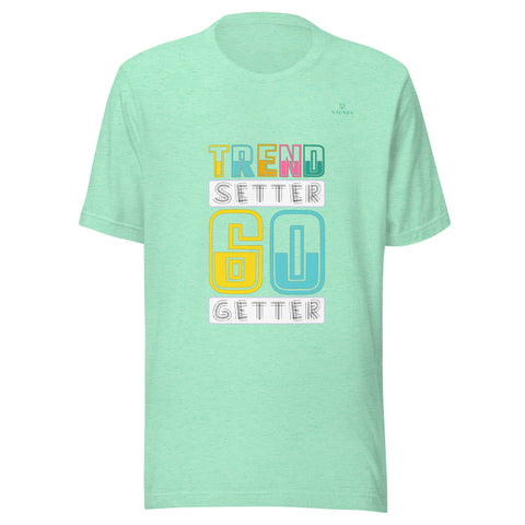 TRENSETTER GO GETTER with Turqouise Logo Unisex T-Shirt - Kima Kreates