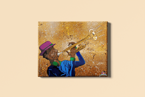 "TRUMPET (Jazz Series)" Canvas Print (16"x20") - Kima Kreates