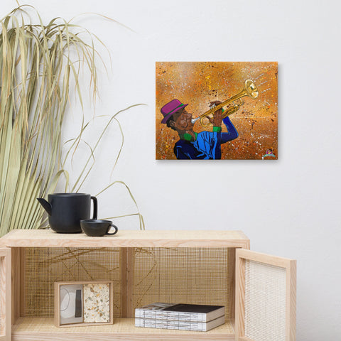 "TRUMPET (Jazz Series)" Canvas Print (16"x20") - Kima Kreates