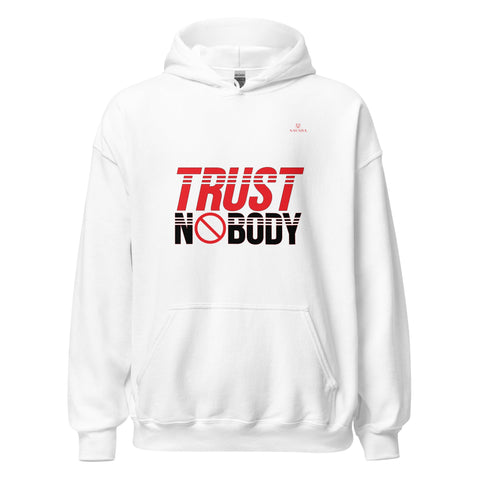TRUST NOBODY with Red Logo Unisex Hoodie - Kima Kreates