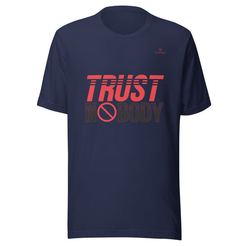 TRUST NOBODY with Red Logo Unisex T-Shirt - Kima Kreates