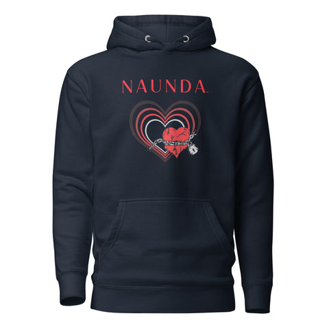 UNCHAIN MY HEART with Red Logo Premium Unisex Hoodie - Kima Kreates