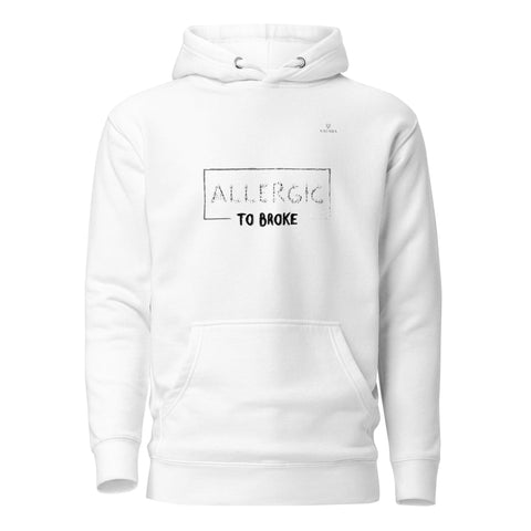 ALLERGIC TO BROKE with Gray Logo Premium Unisex Hoodie - Kima Kreates