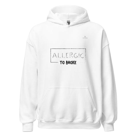 ALLERGIC TO BROKE with Gray Logo Unisex Hoodie - Kima Kreates